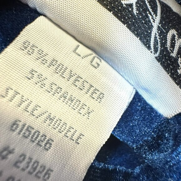 Vintage Vanity Fair Velour Robe Womens Size Large Blue Belted Velvet - Picture 8 of 8